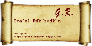 Grafel Rézmán névjegykártya